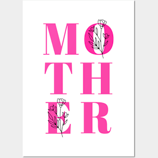 Happy Mothers Day Gift Ideas Pink Typography Posters and Art